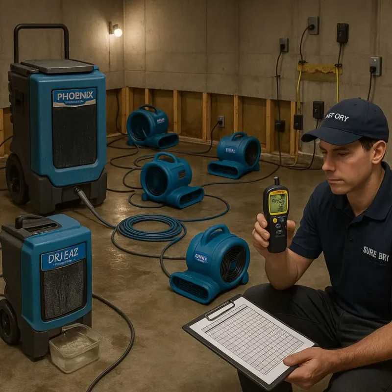Structural Drying and Dehumidification process in Priceville, AL